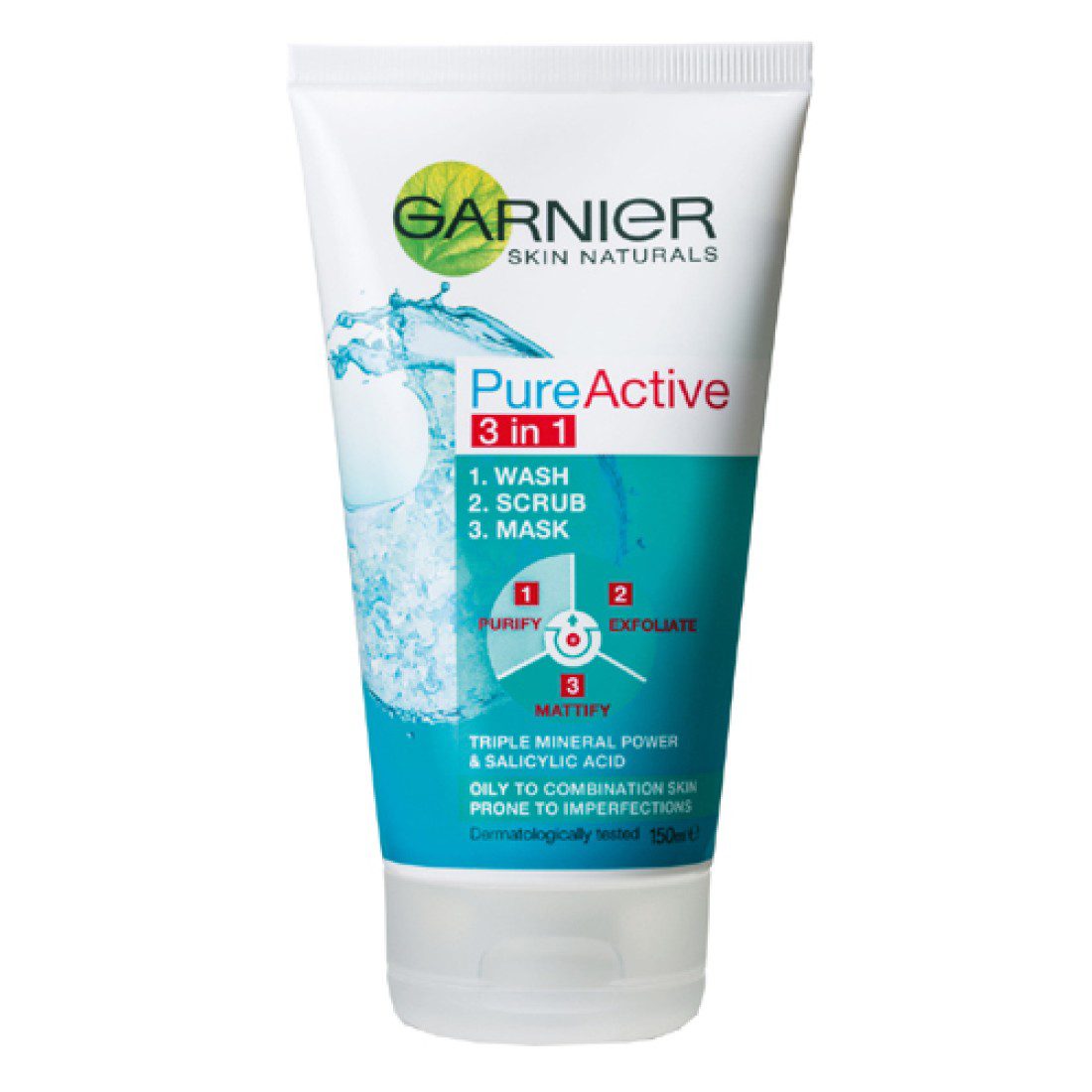Garnier Pure Acti byve Cleanser 3 In1 Wash Scrub